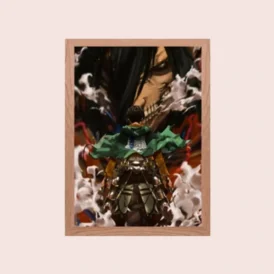 Cadre photo lumineux Livai face au titan d'Eren - Attaque des titans Cadre photo lumineux Livai face au titan d'Eren - Attaque des titans
