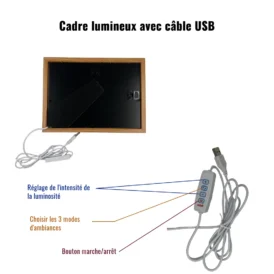 cabre photo lumunieux avec câble USB