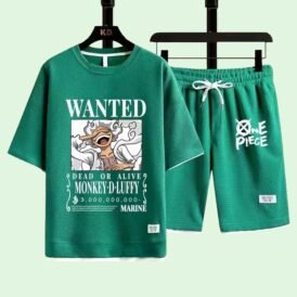 Ensemble One piece Vert - Luffy Gear 5 Wanted - T shirt